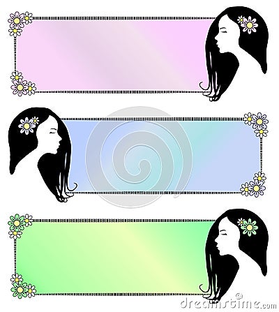 Banners of beautiful exotic woman Vector Illustration