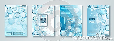 Banners or brochures with abstract molecules design. Atoms. Medical background for banner or flyer Cartoon Illustration