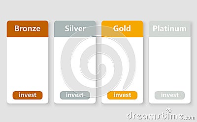 Banners for choice investment package Vector Illustration