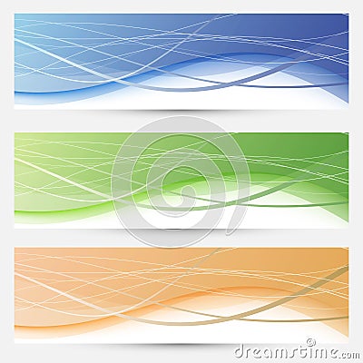 Banners collection - lines and swooshes Vector Illustration