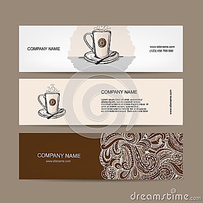 Banners design with coffee cup Vector Illustration