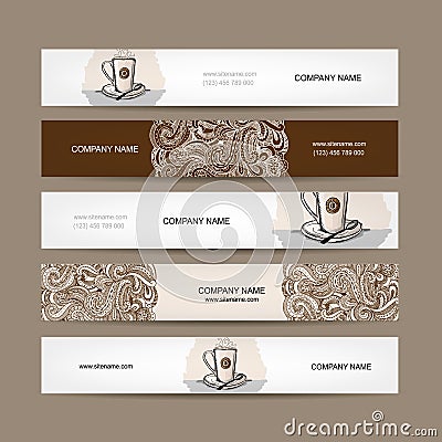 Banners design with coffee cup Vector Illustration