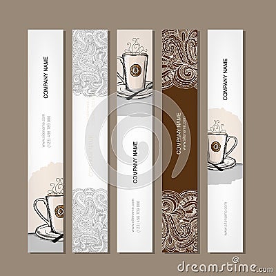 Banners design with coffee cup Vector Illustration