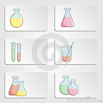 Banners with laboratory test tubes Stock Photo