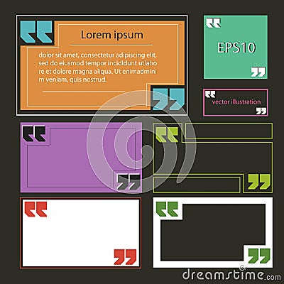 Banners with quotes multicolored rectangular vector eps 10 Vector Illustration