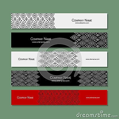 Banners set, abstract geometric design Vector Illustration