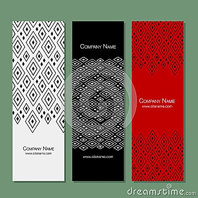 Banners set, abstract geometric design Vector Illustration