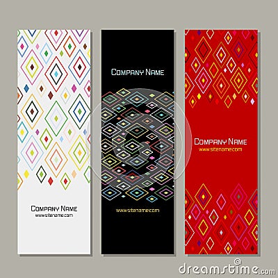 Banners set, abstract geometric design Vector Illustration