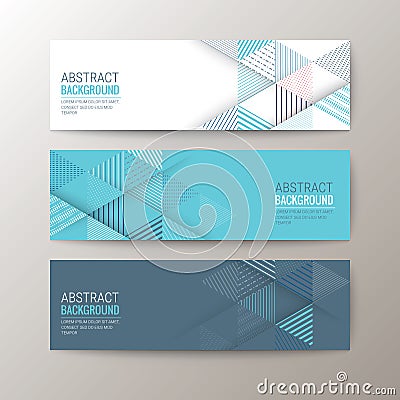 Banners template with abstract triangle pattern background Vector Illustration