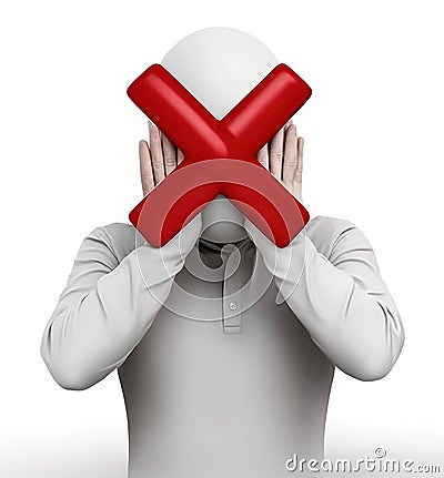Banning entry: a 3d prohibition concept with a red x sign, a virtual warning symbolizing restricted access for banners Stock Photo