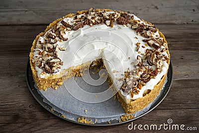 Banoffy pie on a dish. Stock Photo