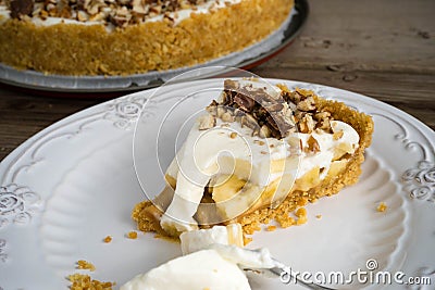 Banoffy pie on a dish. Stock Photo