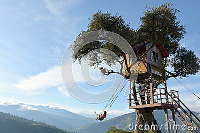 The Tree House In Banos De Aqua Santa, Ecuador, South America Editorial Stock Photo