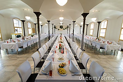 Banquet hall Stock Photo