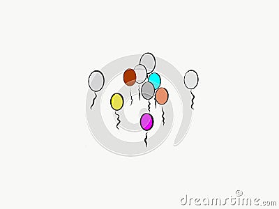 A banquet of oval balloons to grab Fun Playful Abstract Toys Objects Holiday Celebration Birthday Party Art Photo Illustration Stock Photo