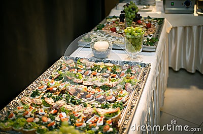 Banquet table Stock Photo