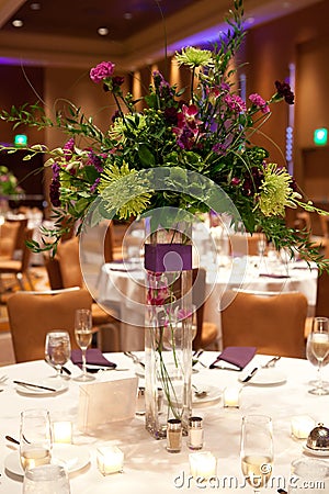Banquet table setting Stock Photo