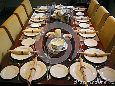 Banquet table setting Stock Photo