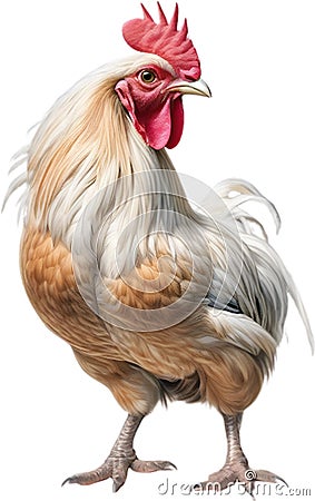 Bantam. Close-up colored-pencil sketch of a Japanese bantam. AI-Generated. Stock Photo