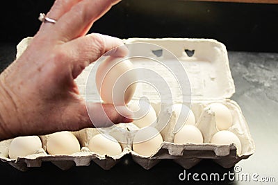 Bantam eggs, smaller than chicken eggs, Stock Photo