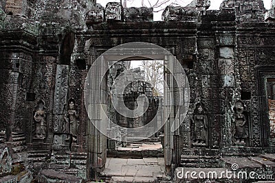 Banteay Kedi Temple in Angkor Stock Photo
