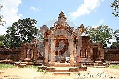 Banteay Srei Temple located in Angkor Thom area in Siem Reap city of Cambodia. Editorial Stock Photo