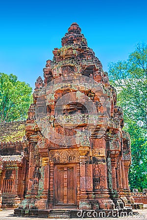 Banteay Srei Temple ancient structure Stock Photo