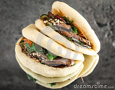 Bao bun, steamed sandwich, gua bao Stock Photo