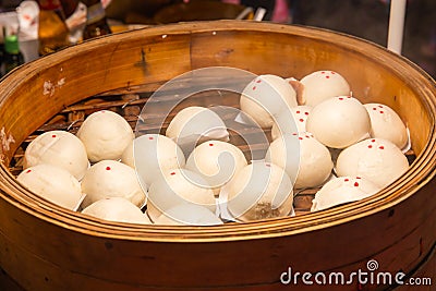 Baozi, Chinese Steamed Buns. Stock Photo