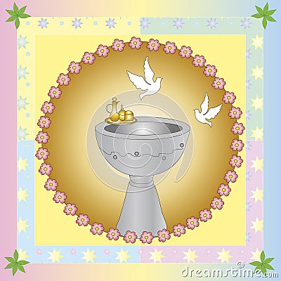 Baptism Cartoon Illustration