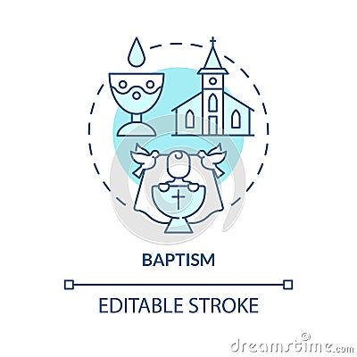 Baptism turquoise concept icon Vector Illustration
