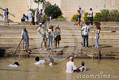 Baptismal Site on the Jordan River, Qasr al-Yahud, Israel Editorial Stock Photo