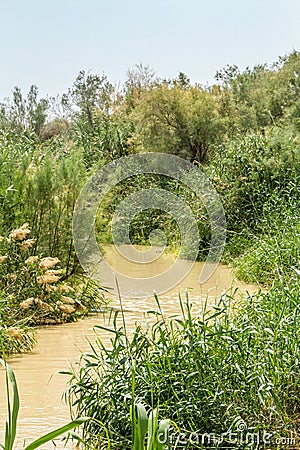 Baptismal site on Jordan River in Qasr el Yahud, Israel Stock Photo