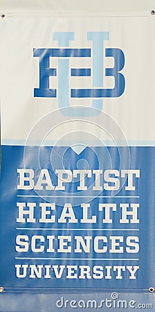 Baptist Health Sciences University Banner Isolated on White Editorial Stock Photo