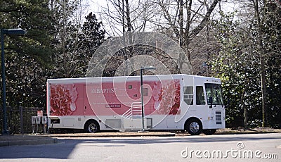 Baptist Hospital Breast Cancer Screening Bus Editorial Stock Photo