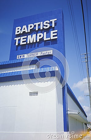 The Baptist Temple in Culver City California Editorial Stock Photo