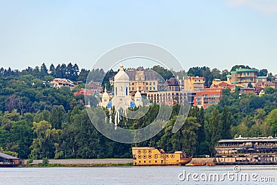 Baptist temple `Peace, Love, Unity` on bank of the Dnieper river in Kiev, Ukraine Stock Photo