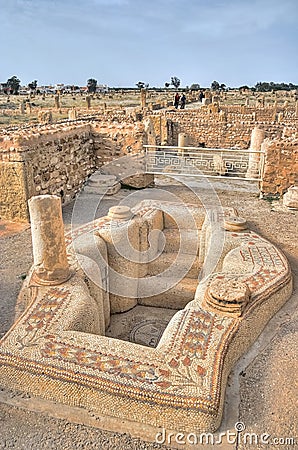 Baptistery in ancient Sbeitla Stock Photo