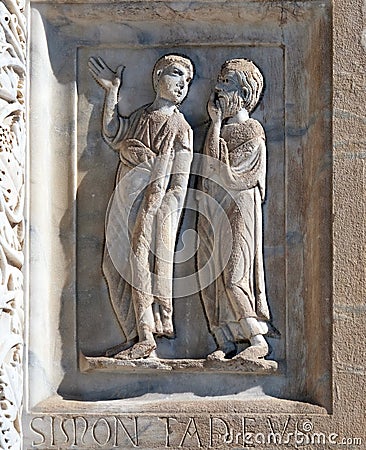 Baptistery decoration, Cathedral in Pisa Stock Photo