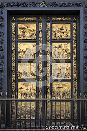 Baptistery Doors - Florence - Italy Editorial Stock Photo