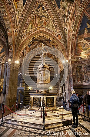 Baptistery of San Giovanni, Siena, Tuscany, Italy Editorial Stock Photo