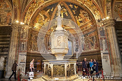Baptistery of San Giovanni, Siena, Tuscany, Italy Editorial Stock Photo