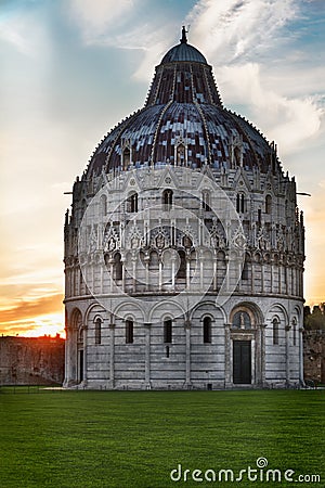Baptistry of Pisa, Tuscany, Italy Stock Photo
