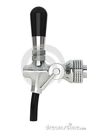 Bar Beer Tap Faucet closeup. 3d Rendering Stock Photo