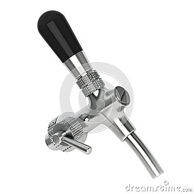 Bar Beer Tap Faucet closeup. 3d Rendering Stock Photo