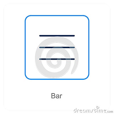 Bar and Button Vector Illustration