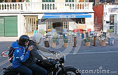 Bar Blue Port de Soller Editorial Stock Photo