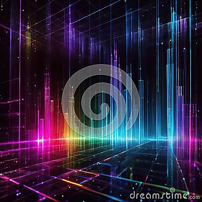 Bar chart accounting financial spreadsheet data, online representation, cyberspace data representation Cartoon Illustration