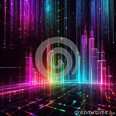 Bar chart accounting financial spreadsheet data, online representation, cyberspace data representation Cartoon Illustration