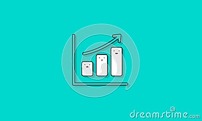 Bar Chart Increase Icon Vector Concept Vector Illustration